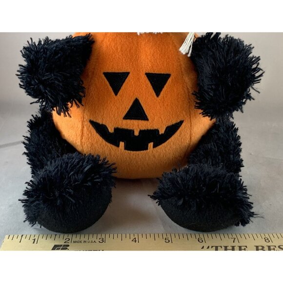 Halloween Plush Black Cat In Pumpkin Costume By PBC International Jack-o-Lantern - Picture 10 of 11